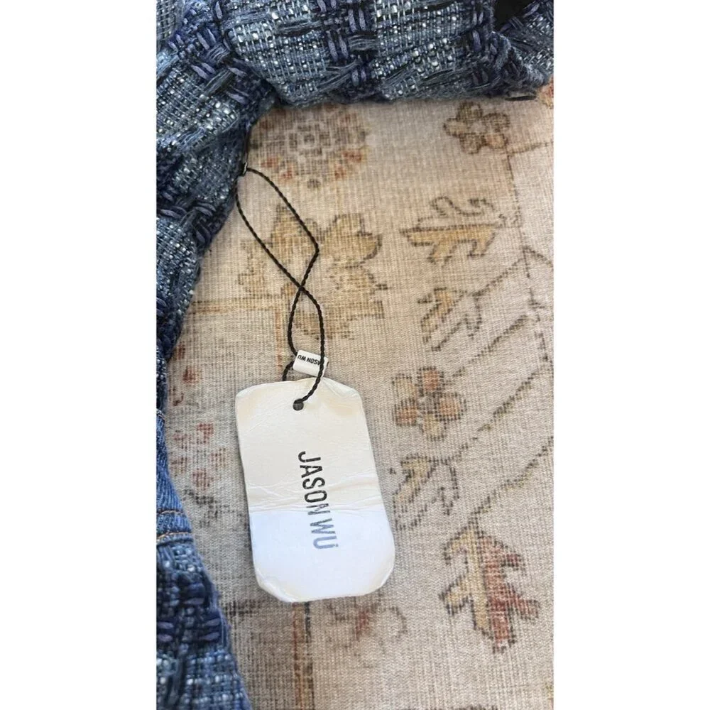 Jason Wu Collared Tweed Denim Mini Belted Dress Womens Size M NWT - Picture 3 of 9